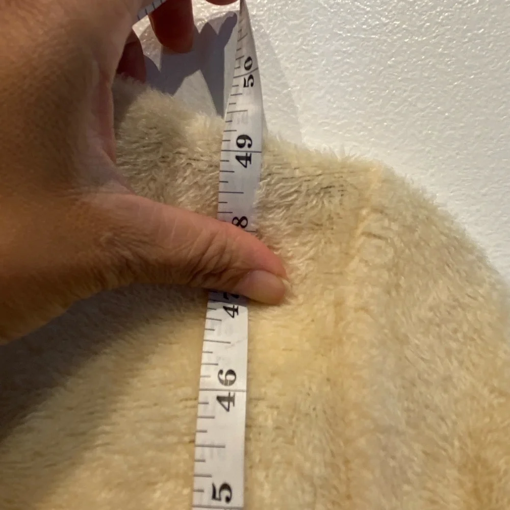 Sears At Home Wear 70s 80s Women's Robe Vintage Fuzzy Belted‎ Beige no Size Tag